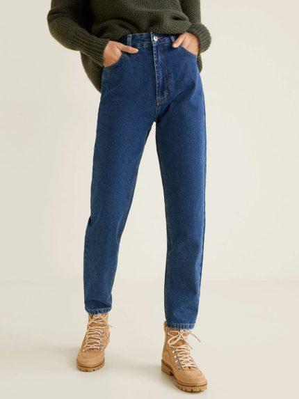 شلوار جین زنانه مام استایل برند H&M رنگ آبی کد 112