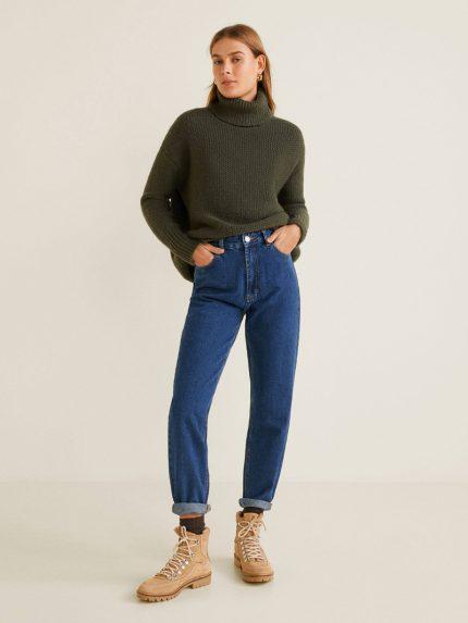 شلوار جین زنانه مام استایل برند H&M رنگ آبی کد 112