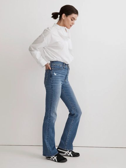 شلوار جین زنانه مدل اسلیم بوت رنگ آبی کد205