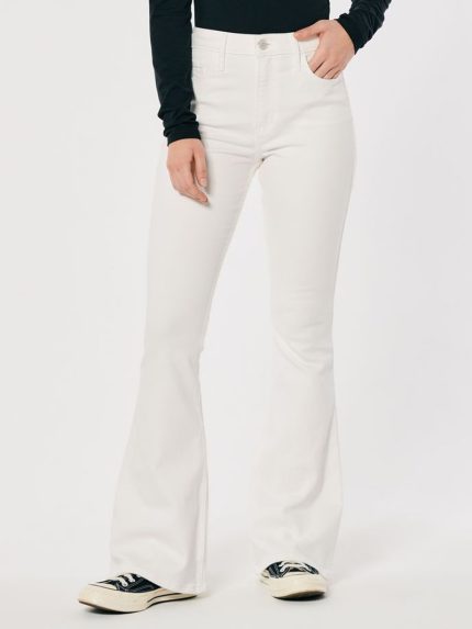 شلوار جین زنانه مدل بوت کات رنگ سفید کد 192